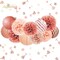 Rose Gold Party Decorations -12PCS Elegant Party Supplies Tissue Pom Poms Paper Lantern Glitter Confetti 30G for Valentines Wedding Bridal Shower Birthday Bachelorette Party Decorations